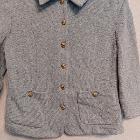 St. John Light Blue Cardigan Sweater - Picture 4 of 6